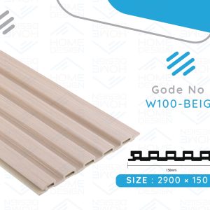 Alternative wood fluted panel 20cm, W100-BEIGE