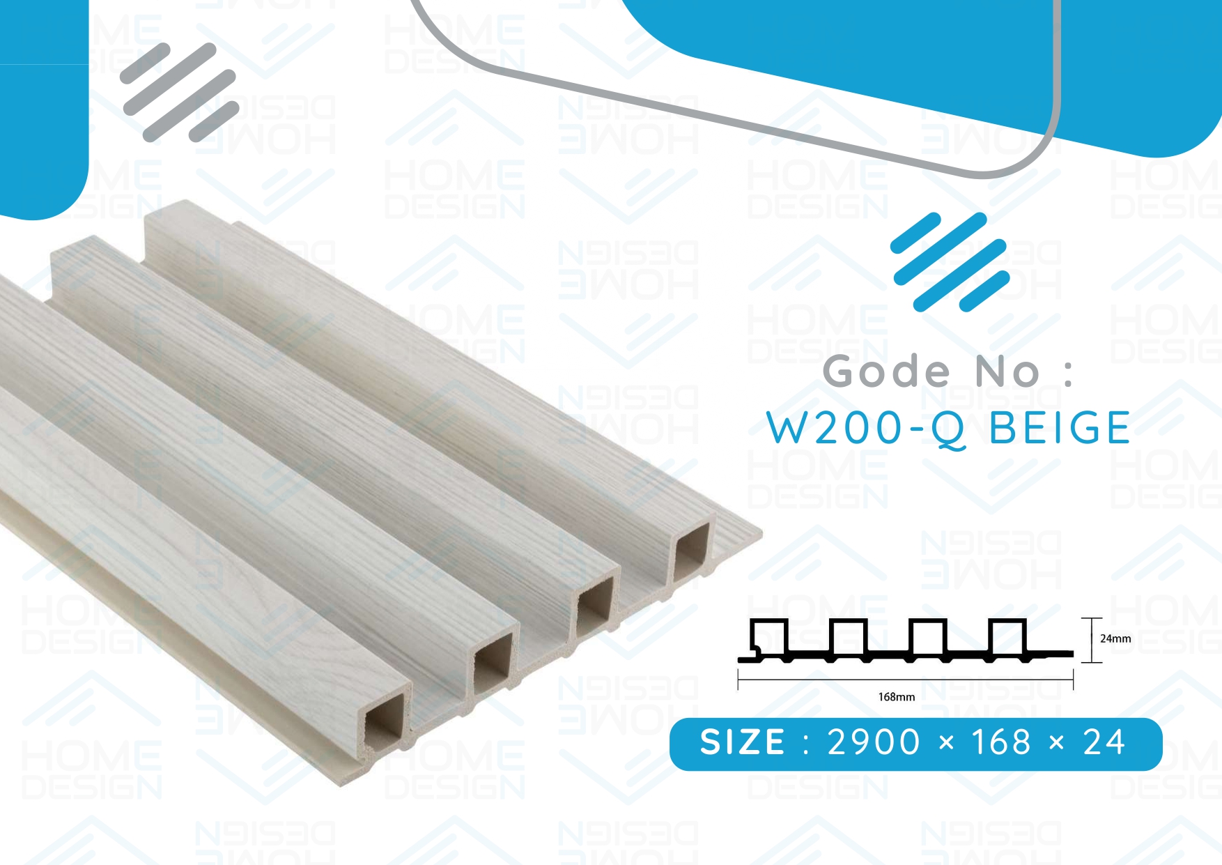 Alternative wood fluted panel 20cm, W200-Q BEIGE
