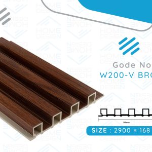 Alternative wood fluted panel 20cm, W200-V BROWN