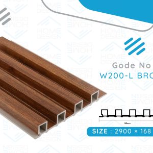 Alternative wood fluted panel 20cm, W200-L BROWN