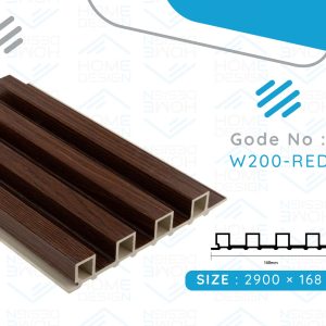 Alternative wood fluted panel 20cm, W200-RED