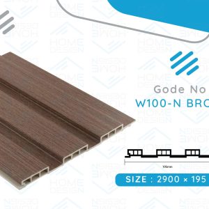 Alternative wood fluted panel 20cm,W100- N BROWN