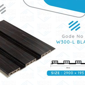 Alternative wood fluted panel 20cm, W300- L BLACK