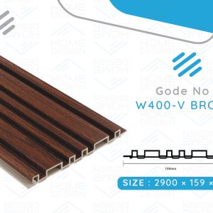 Alternative wood fluted panel 20cm, W400- V BROWN