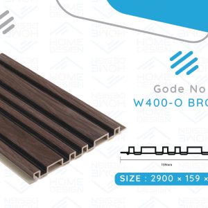 Alternative wood fluted panel 20cm, W400- O BROWN