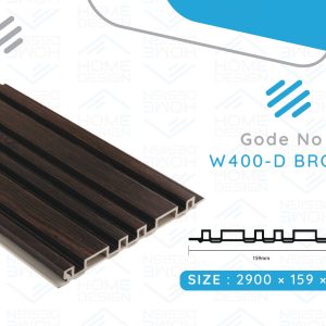 Alternative wood fluted panel 20cm, W400- D BROWN
