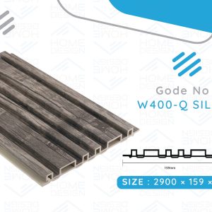 Alternative wood fluted panel 20cm, W400- Q SILVER