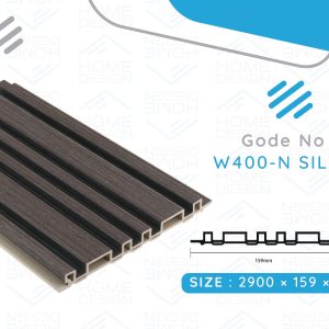 Alternative wood fluted panel 20cm, W400- N SILVER