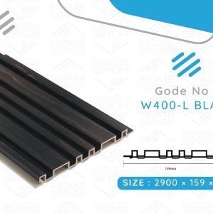 Alternative wood fluted panel 20cm, W400- L BLACK
