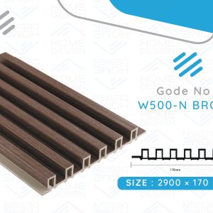 Alternative wood fluted panel 20cm,W500- N BROWN