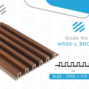 Alternative wood fluted panel 20cm,W500- L BROWN