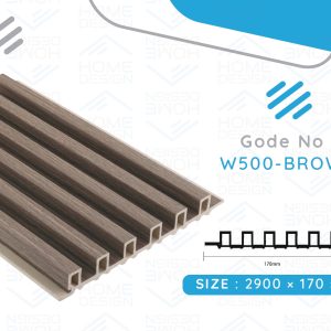 Alternative wood fluted panel 20cm,W500- BROWN